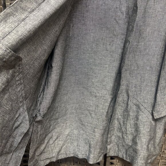 Eileen Fisher Oversized Gray Black Long Sleeve Open Front Jacket Size Large - Picture 6 of 7